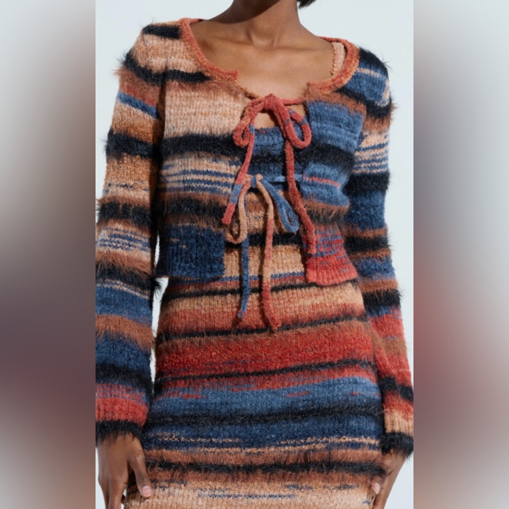 AKIRA Multicolor Striped Sweater Cardigan